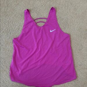 Nike Fuchsia Workout Mesh Tank- L